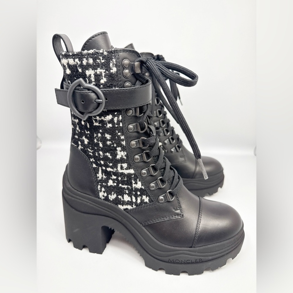 Moncler Envile Tweed Block Heel Boot - Picture 5 of 12